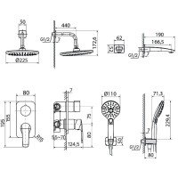 Душевой комплект 225 мм IDDIS Ray RAYSB03i68