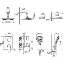 Душевой комплект 225 мм IDDIS Ray RAYSB03i68