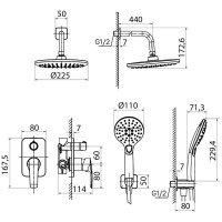 Душевой комплект 225 мм IDDIS Ray RAYSB02i67