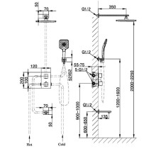 Душевой комплект 255 мм Vincea Next VSFW-1N3TCH