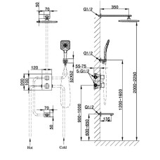 Душевой комплект 255 мм Vincea Next VSFW-1N3TMB