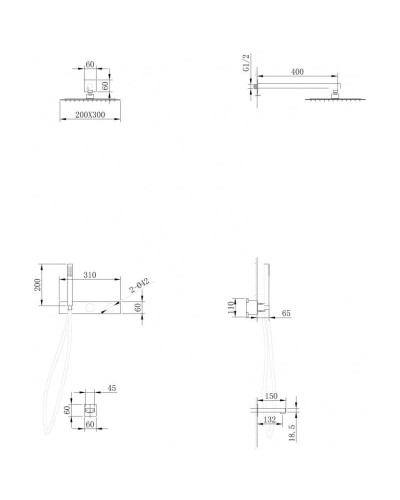 Душевой комплект 300х200 мм CoolStart Abber Rund AF8717B