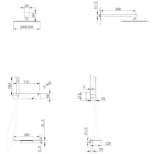 Душевой комплект 300х200 мм Abber Rund AF8750B