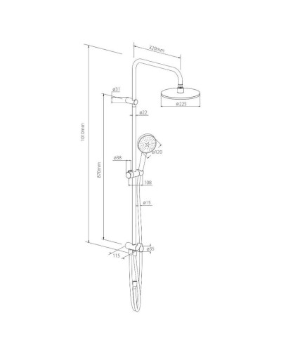 Душевая стойка 225 мм Damixa Jupiter 977000200