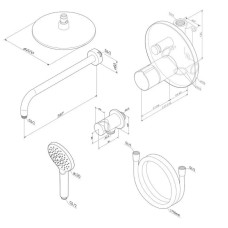Душевой комплект 220 мм Am.Pm X-Joy FP85A1RH22