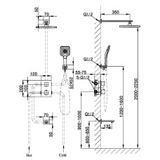 Душевой комплект 255 мм Vincea Next VSFW-1N3TBG