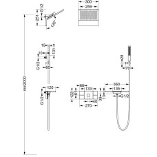 Душевой комплект 300 мм Vincea Futura VSFW-2F11TMB