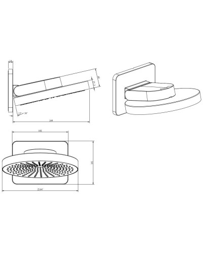 Душевой комплект 247 мм Vincea Inspire VSFW-3I21T1GM