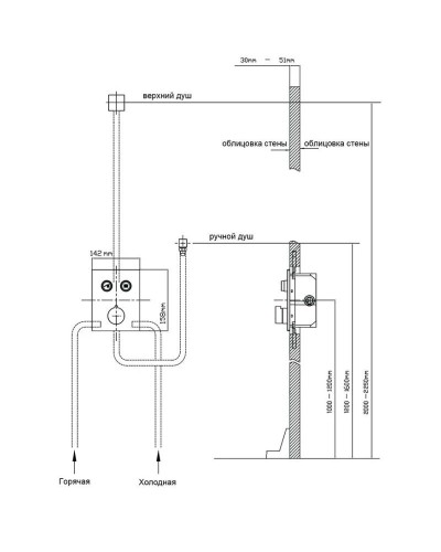Душевой комплект 247 мм Vincea Inspire VSFW-3I21T1RCH