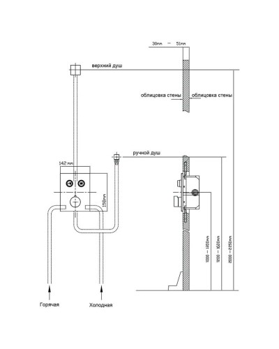 Душевой комплект 300 мм Vincea Inspire VSFW-3I21T2RCH