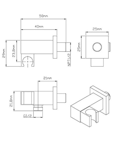 Душевой комплект 315х210 мм Vincea VSFW-4211MB