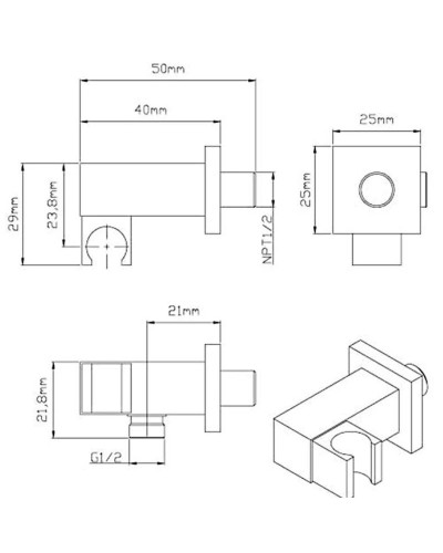 Душевой комплект 315х210 мм Vincea VSFW-4211RGM