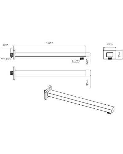 Душевой комплект 315х210 мм Vincea VSFW-422T1CH