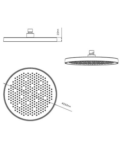 Душевой комплект 260 мм Vincea VSFW-422T2GM