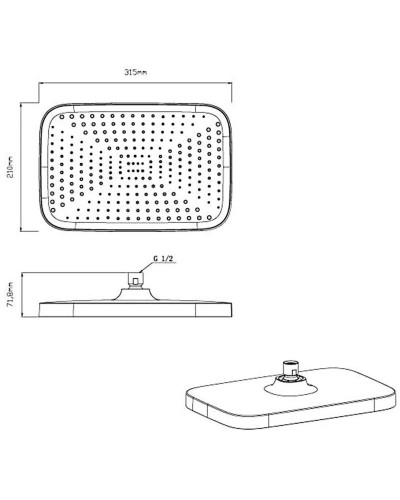 Душевой комплект 315х210 мм Vincea VSFW-4311CH
