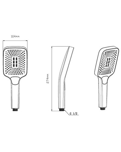 Душевой комплект 315х210 мм Vincea VSFW-431T1RCH