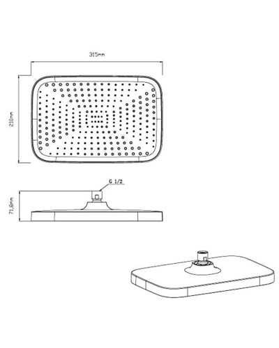 Душевой комплект 315х210 мм Vincea VSFW-431T1RCH
