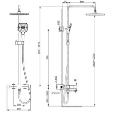 Душевая система 250 мм Vincea Cube VSFS-1C1GM