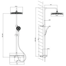 Душевая система 300 мм Vincea Inspire VSFS-3I12TCH