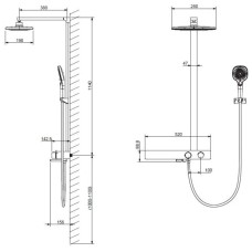 Душевая система 280х190 мм Vincea Inspire VSFS-3I13TCH