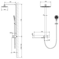 Душевая система 280х190 мм Vincea Inspire VSFS-3I13TMB