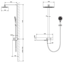 Душевая система 280х190 мм Vincea Inspire VSFS-3I13TMB