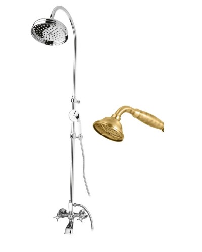 Душевая стойка со смесителем, с изливом, верхним и ручным душем CEZARES LORD-CVD-02-M