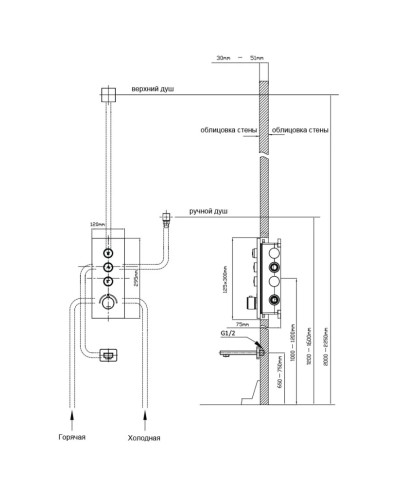 Душевой комплект 247 мм Vincea Inspire VSFW-433TI1RGM