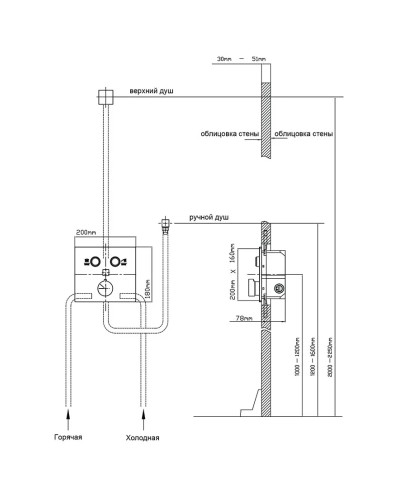 Душевой комплект 247 мм Vincea Inspire VSFW-4I211CH