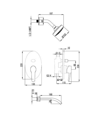 Душевой комплект Lemark Atlantiss LM3221C