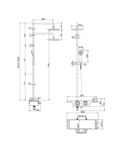 Душевая система Lemark Tropic LM7008C с термостатом Хром Белый