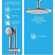 Душевая система Lemark Tropic LM7009C Хром Черный