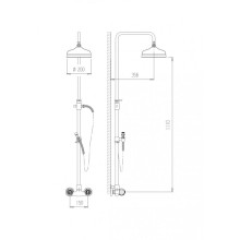 Душевая стойка со смесителем для верхнего и ручного душа CEZARES ROYAL PALACE-CD-01-MS