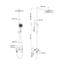Душевая система Wonzon & Woghand, Темный графит (WW-88047079-BGM)
