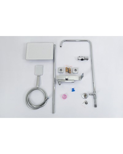 Душевая стойка со смесителем и изливом, верхним и ручным душем BelBagno ARDENTE-VSCM-CRM