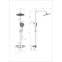 Душевая система с термостатом WONZON & WOGHAND, Темный графит (WW-B3035-A1-BGG)