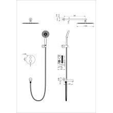 Душевая система встраиваемая WONZON & WOGHAND, Темный графит (WW-88939017-BGM)