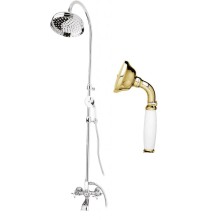 Душевая стойка со смесителем, с изливом, верхним и ручным душем CEZARES GOLF-CVD-03/24-Bi