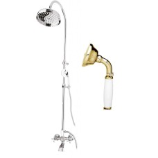 Душевая стойка со смесителем, с изливом, верхним и ручным душем CEZARES GOLF-CVD-03/24-Bi