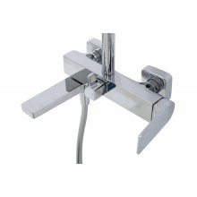 Душевая стойка со смесителем и изливом, верхним и ручным душем BelBagno ARDENTE-VSCM-CRM