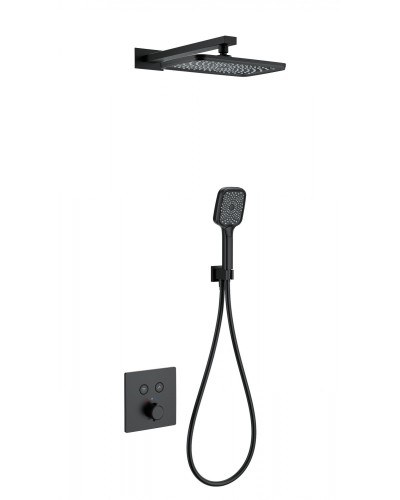 Душевая система с термостатом встраиваемая WONZON & WOGHAND, Черный матовый (WW-D2017-B-MB)