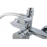 Душевая стойка со смесителем и изливом, верхним и ручным душем BelBagno AURORA-VSCM-CRM