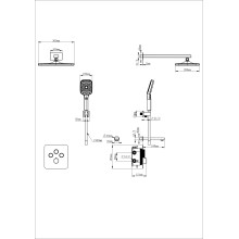 Душевая система с термостатом встраиваемая WONZON & WOGHAND, Брашированное золото (WW-B4005-BG)