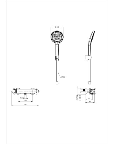 Смеситель для душа с термостатом WONZON & WOGHAND, Брашированное золото (WW-B2048-A-BG)
