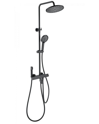 Душевая система с термостатом WONZON & WOGHAND, Черный матовый (WW-B3094-MB)