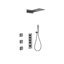 Душевая система с термостатом встраиваемая WONZON & WOGHAND, Темный графит (WW-D4100-BGG)