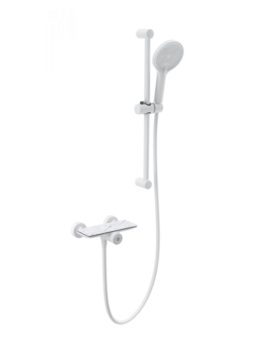 Смеситель для душа с гарнитуром WONZON & WOGHAND, Белый матовый (WW-B2052-A-MW)