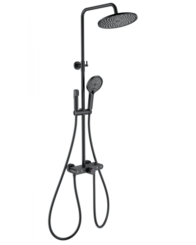 Душевая система с термостатом WONZON & WOGHAND, Черный матовый (WW-B4113-MB)