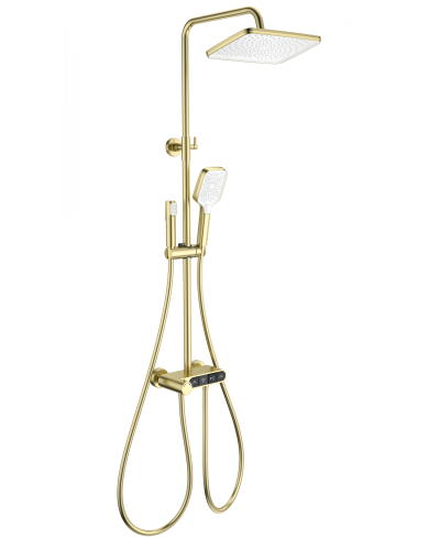Душевая система с термостатом WONZON & WOGHAND, Брашированное золото (WW-B3112-BG)