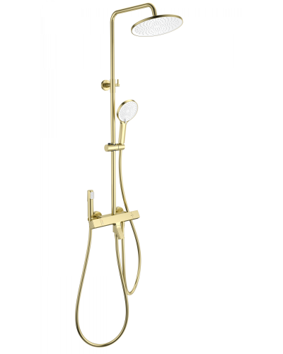 Душевая система с термостатом WONZON & WOGHAND, Брашированное золото (WW-B3094-BG)